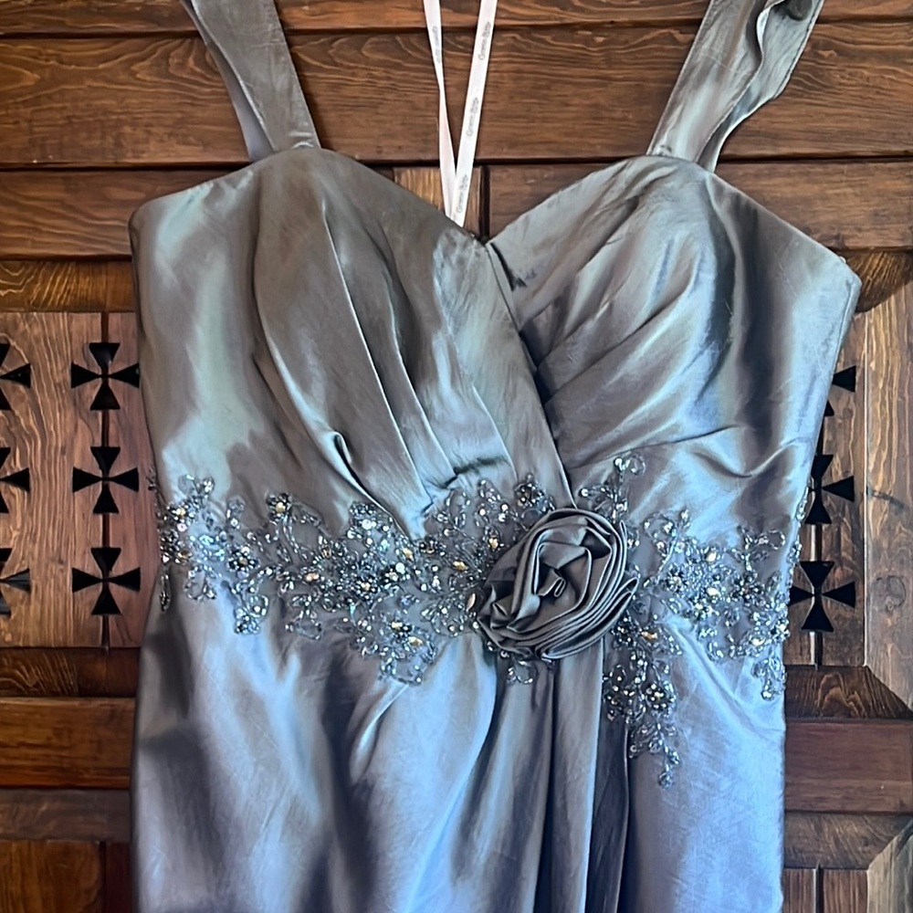 Silver Beaded Formal Gown